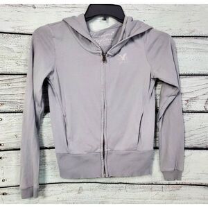 American Eagle XS Light Blue Full Zip Hooded Sweatshirt